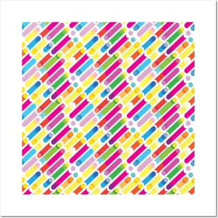 Abstract Colorful Diagonal Lines Dynamic Geometric Pattern Summer Colors Collection. Contemporary Art Posters and Art